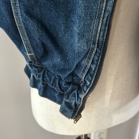 Vintage 80s Denim Zip-front Vest. M. - Picture 4 of 6